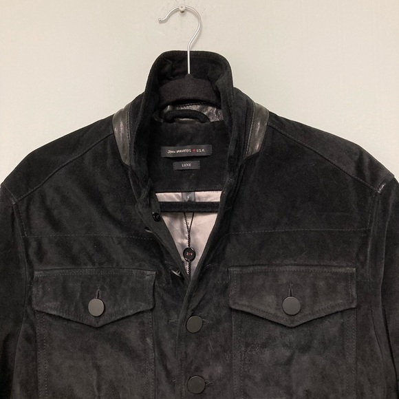 John Varvatos goat Suede Officer Jacket. Size Small. - Picture 5 of 9